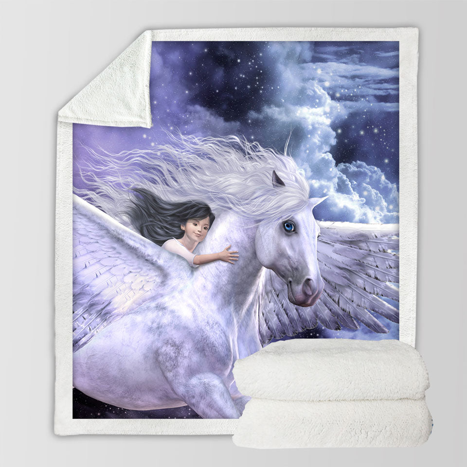 products/Kids-Sherpa-Blankets-Fantasy-Art-Cute-Girl-Riding-Flying-Horse