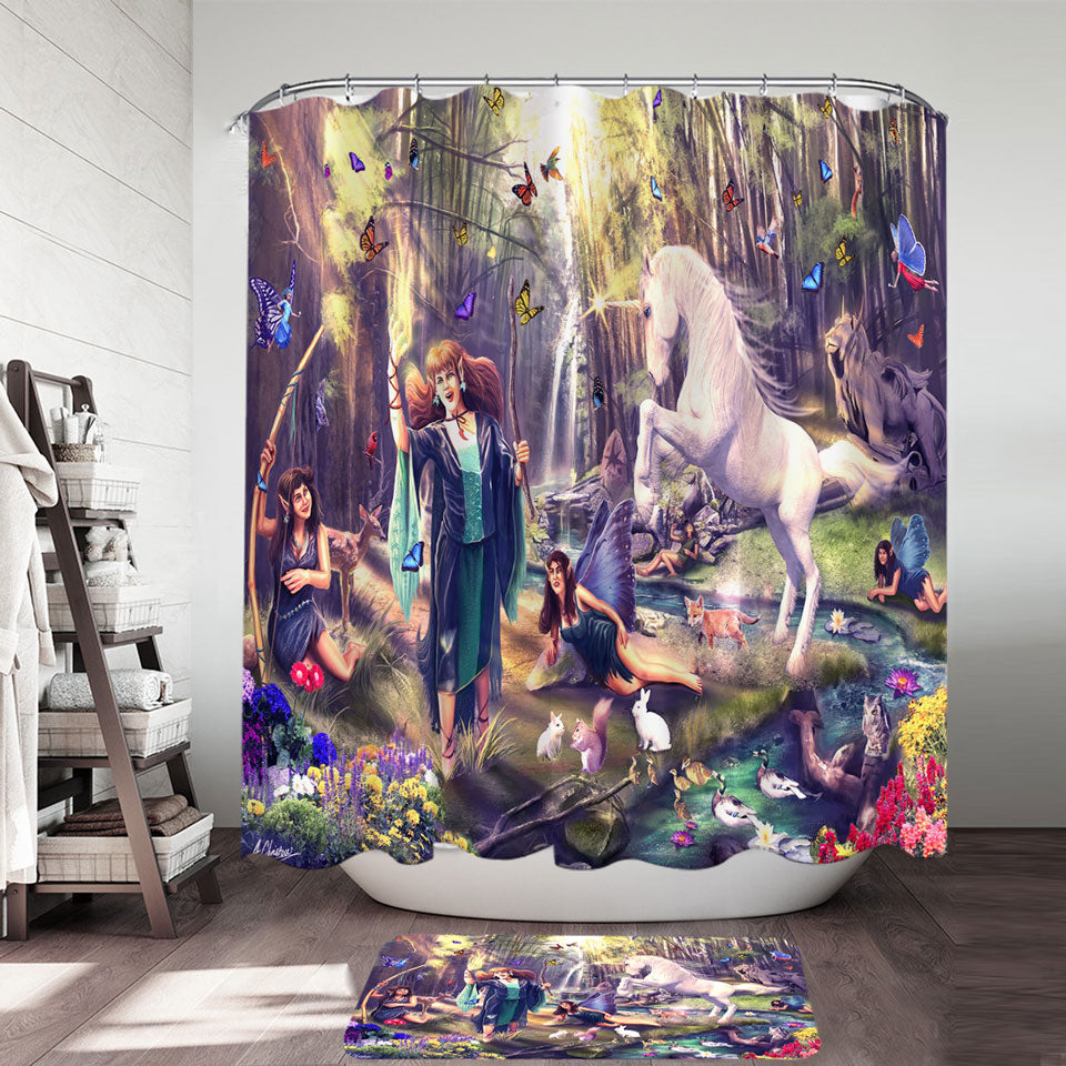 Kids Shower Curtains Fairy Tale Haven