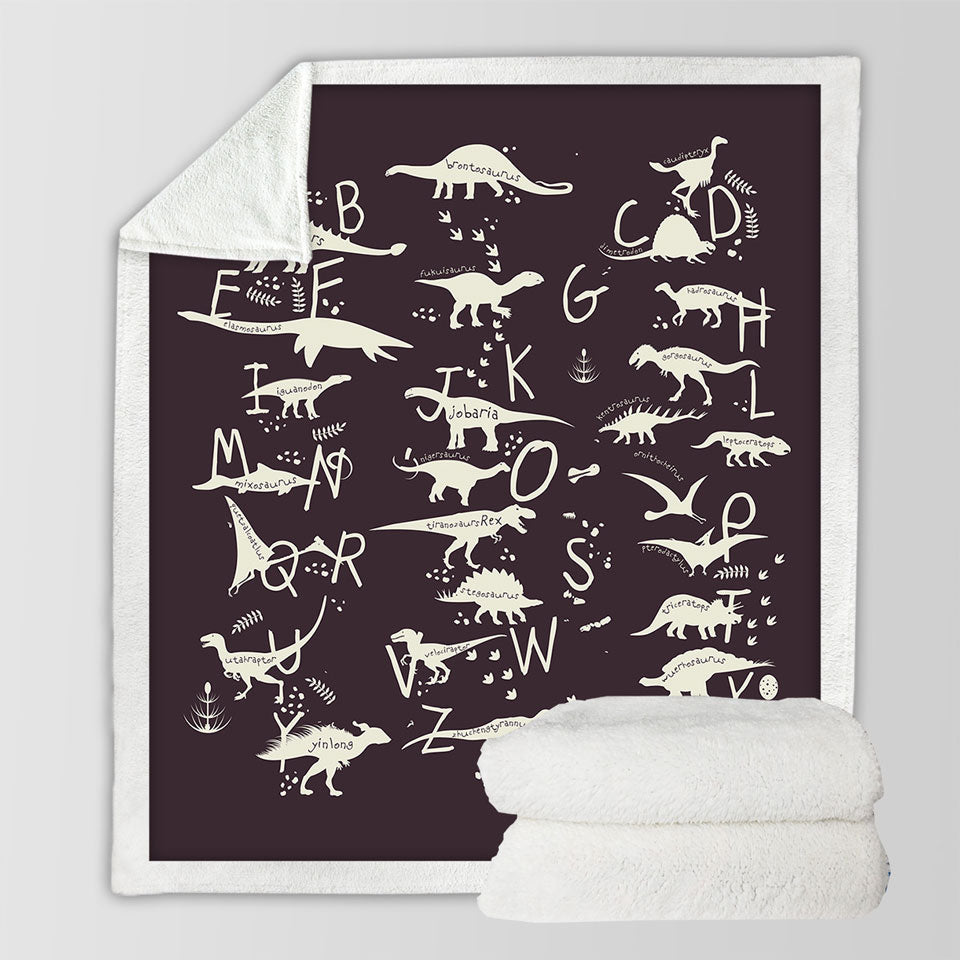 Kids Sofa Blankets Alphabet Dinosaurs Names
