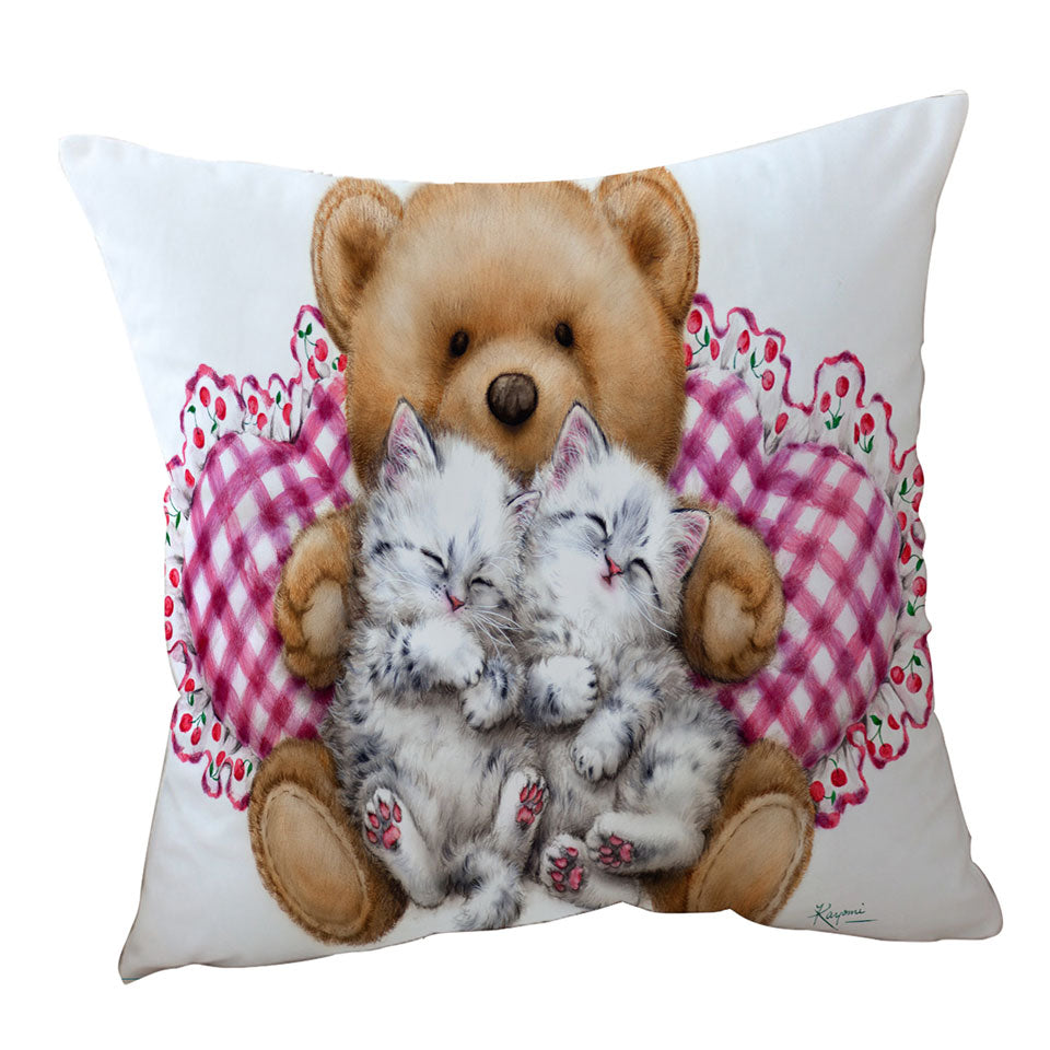 Kids Sofa Pillows and Cushions Design Cute Teddy Bear Dream Kittens