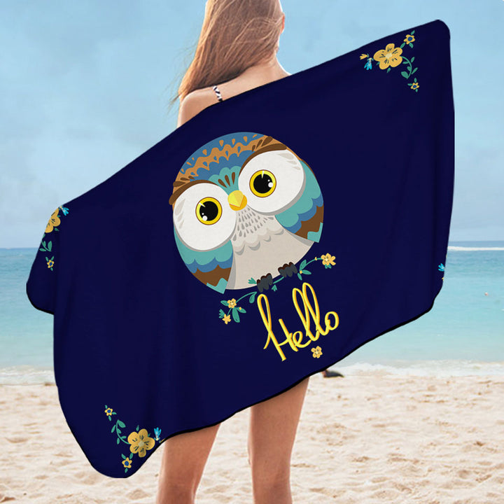 Kids Swimming Towels a Cute Little Owl