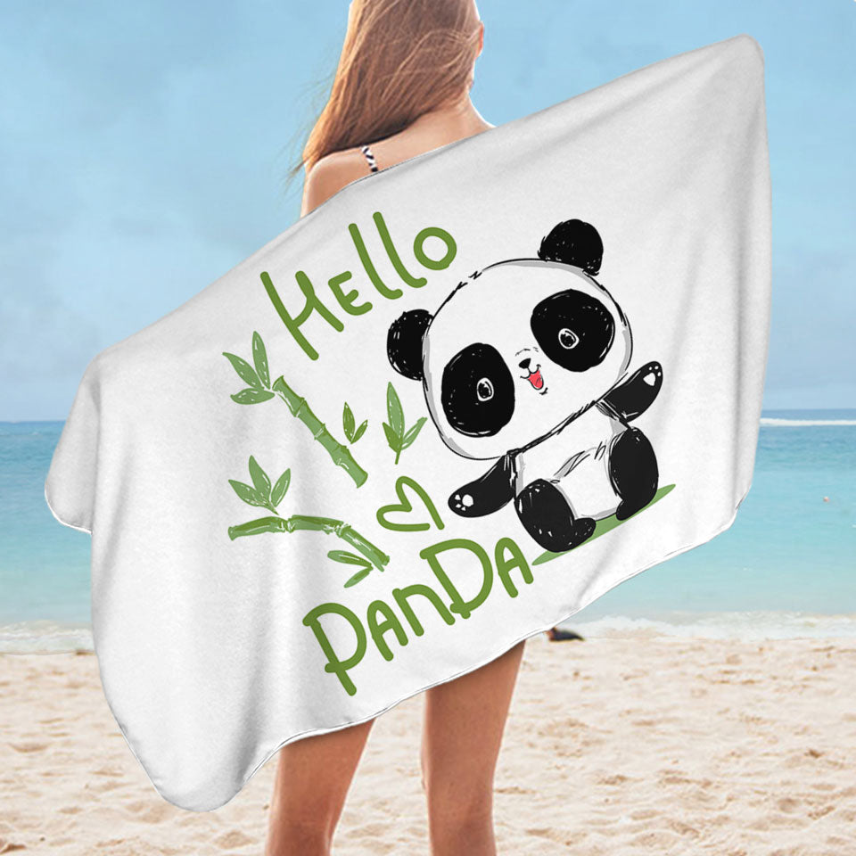 Kids Swimming Towels a Cute Little Panda
