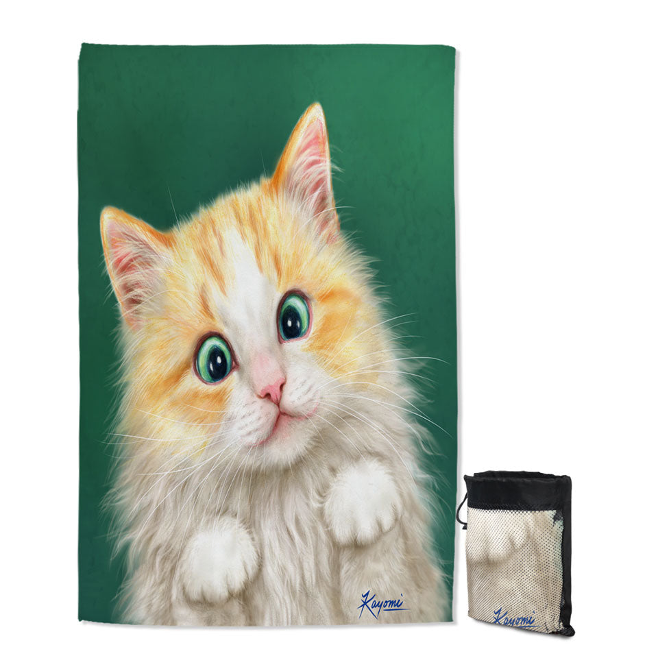 Kids Swimming Towels with Cats Art Paintings Beautiful Kitty Cat
