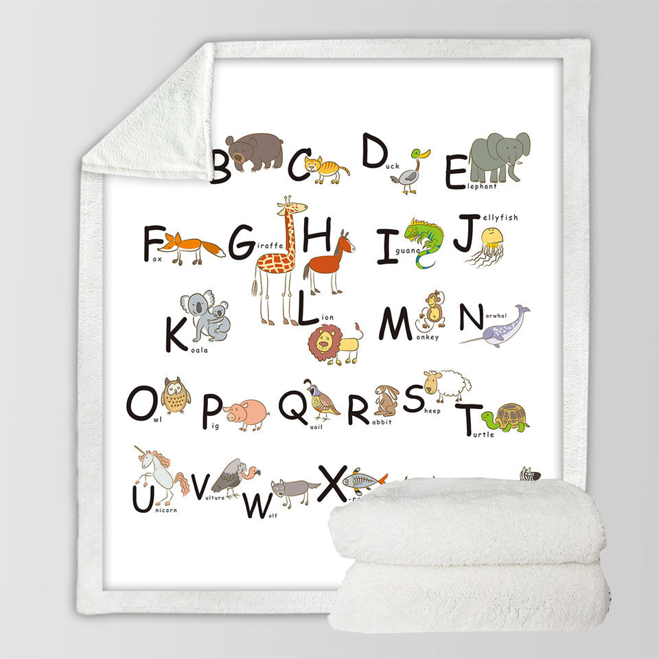 Kids Throws ABC Alphabet Kids Characters