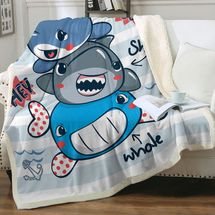 Kids Throws Cute Dolphin Shark and Whale