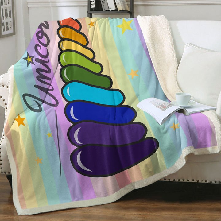 Kids Throws Rainbow Unicorn_s Horn