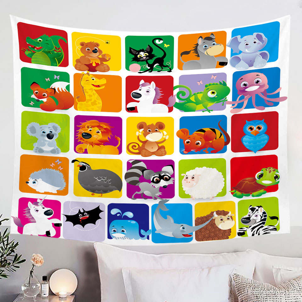 Kids Wall Decor and Room Decor Cute Animals Cartoon Panel
