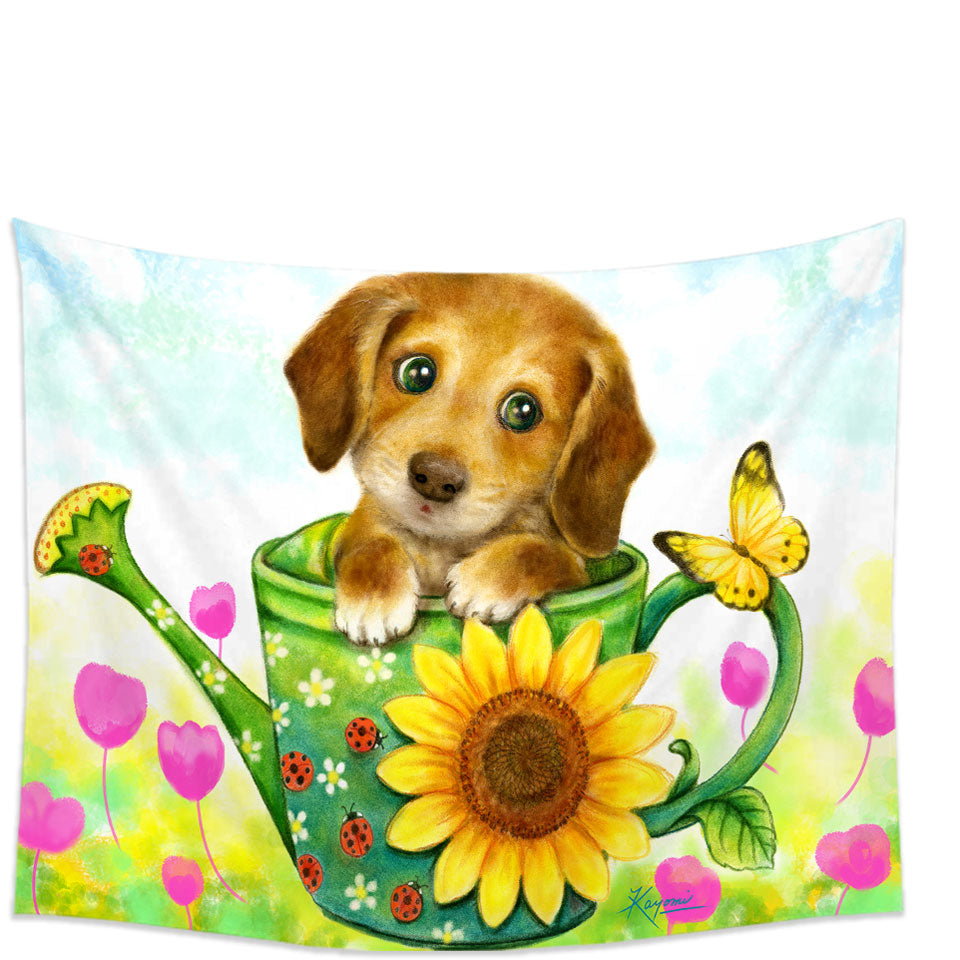 Kids Wall Decor for Sale Animal Dogs Art Cute Dachshund in Garden