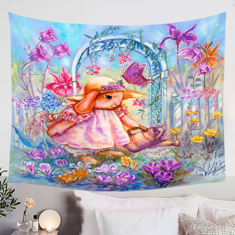 Kids-Wall-Decor-of-Cute-Art-for-Kids-Buttercup-Bunny-Tapestry