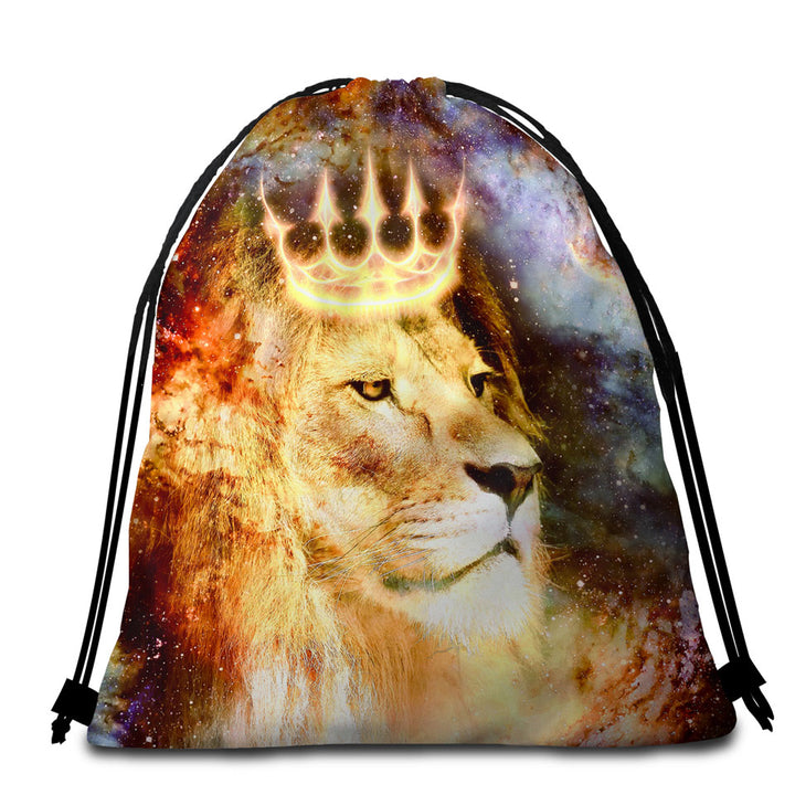 King Lion Beach Towels and Bags Set