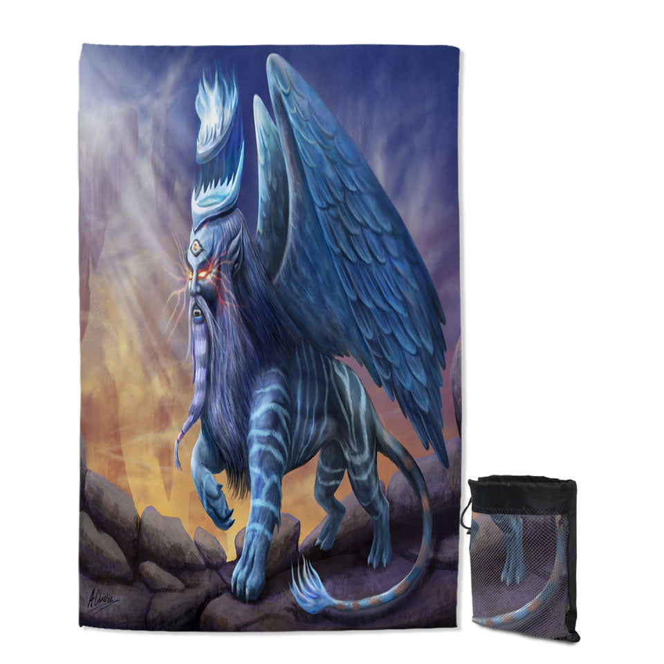 King Sphinx Cool Fantasy Swims Towel Dragon Creature