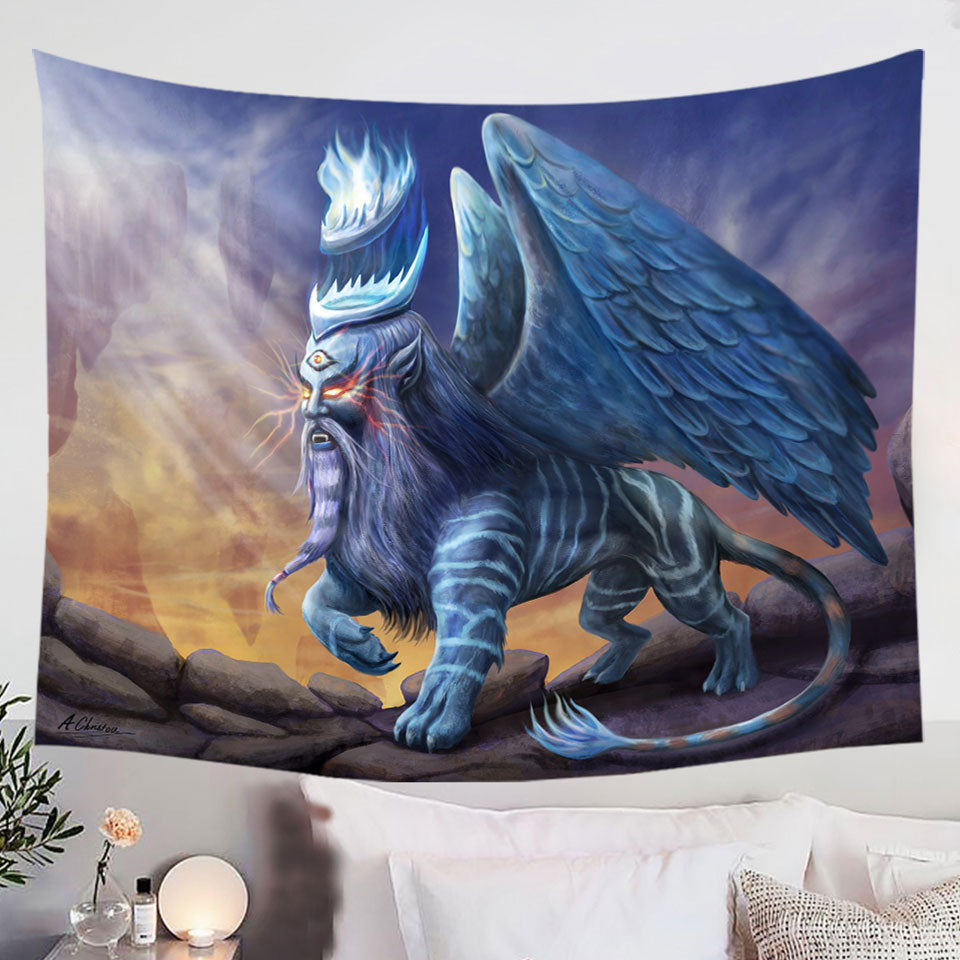 King-Sphinx-Cool-Fantasy-Tapestry-Dragon-Creature