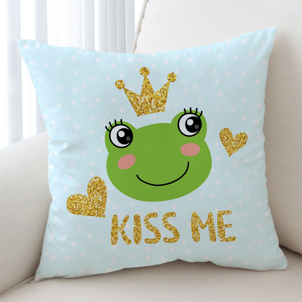 Kiss Me Cute Prince Frog Cushion Covers