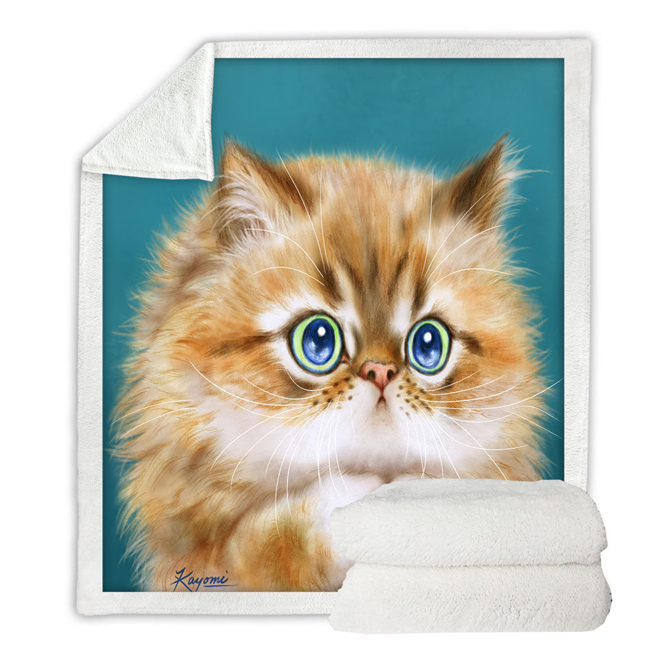 Kittens Blankets for Children Cute Innocent Cat
