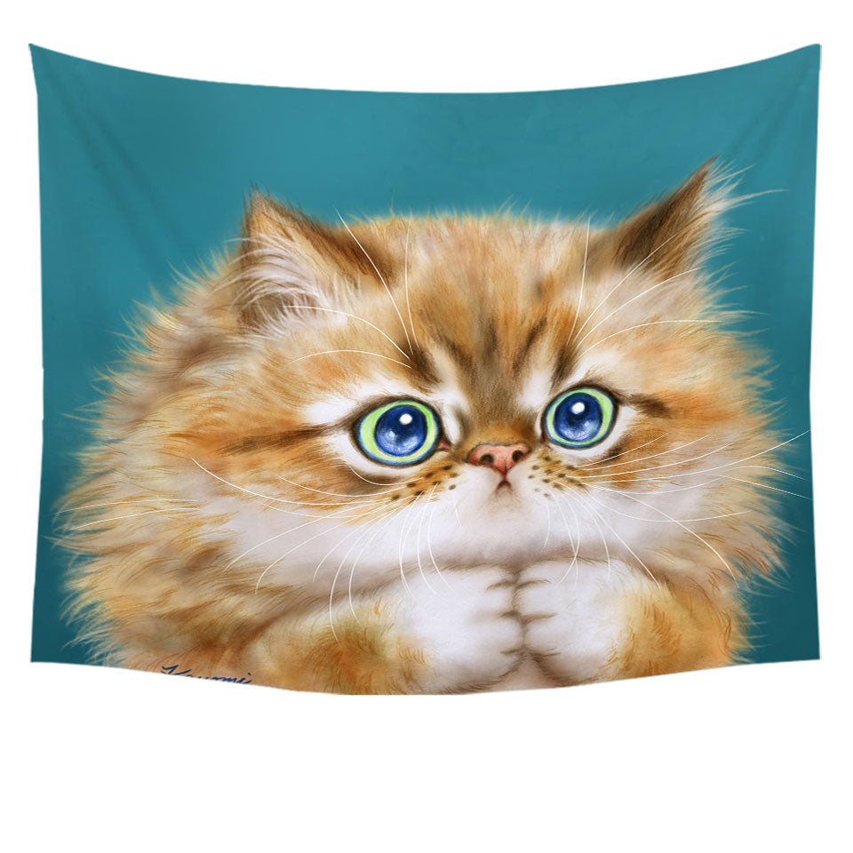 Kittens Tapestry Decor for Children Cute Innocent Cat