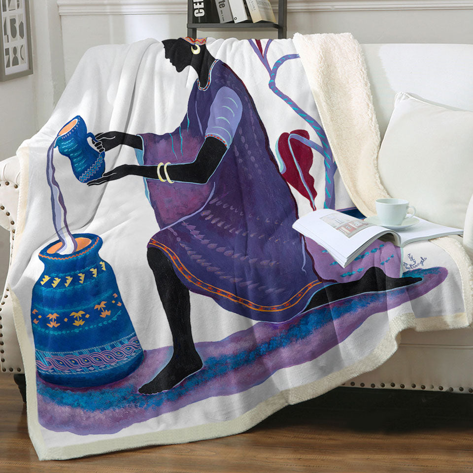 products/Kneeling-in-Purple-Dress-African-Art-Painting-Woman-Throws