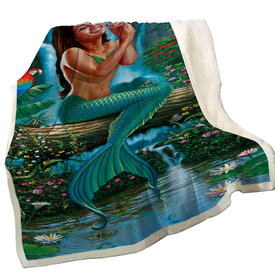 Land of Enchantment Mermaid in the Jungle Throws