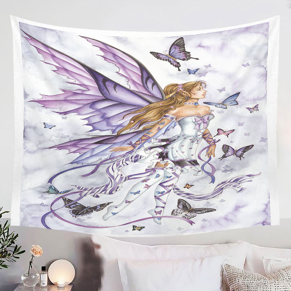 Lavender-Wall-Decor-Serenade-Art-the-Purple-Butterflies-and-Fairy