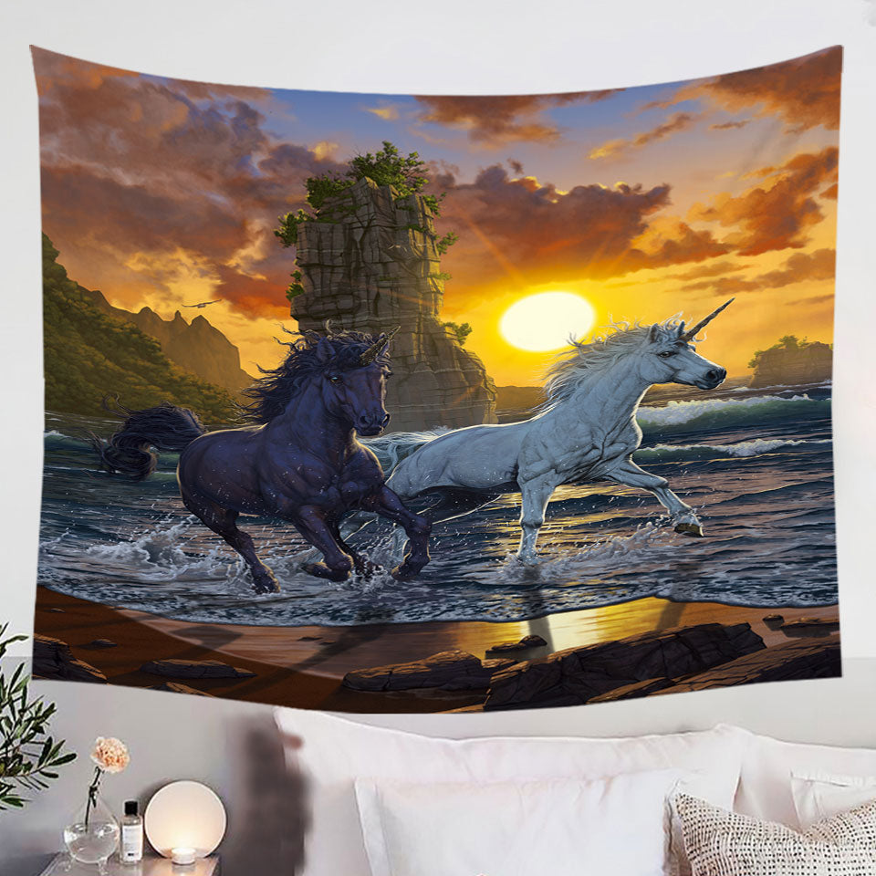 Legendary-Beach-Unicorns-in-Sunset-Wall-Decor