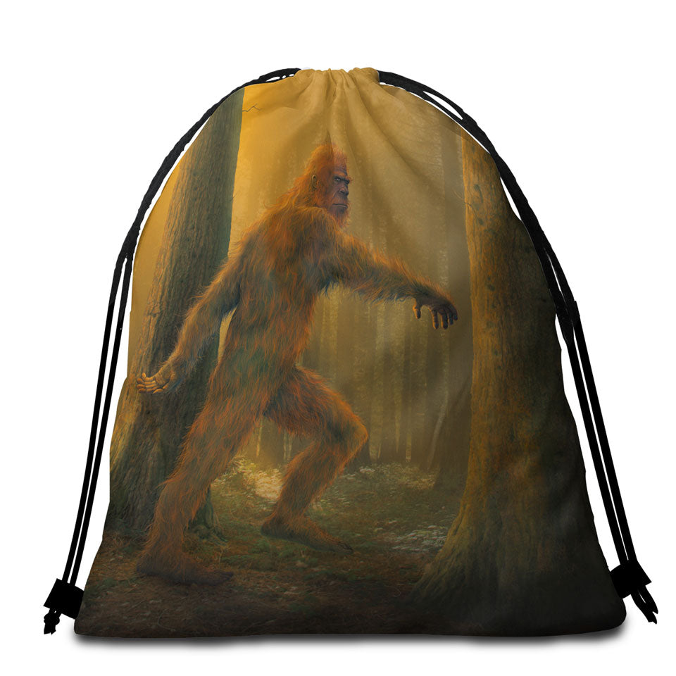 Legendary Creature Art Bigfoot Beach Towel Bags