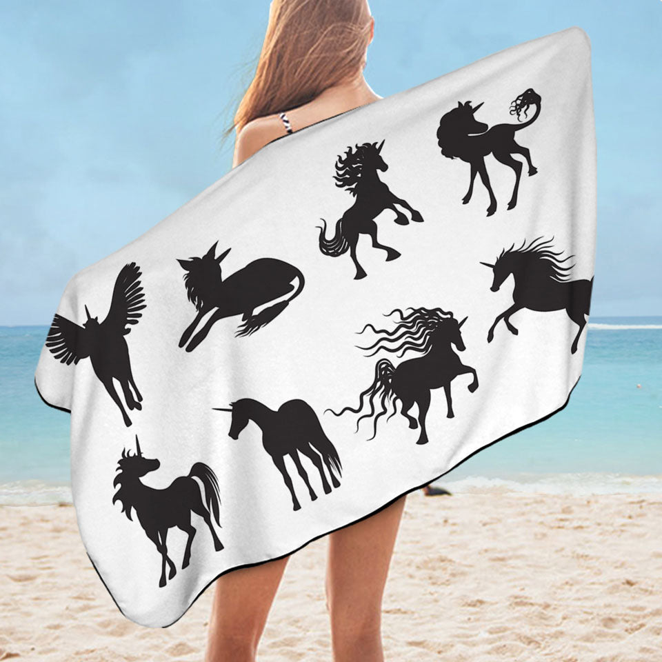 Legendary Unicorn Silhouettes Pool Towels
