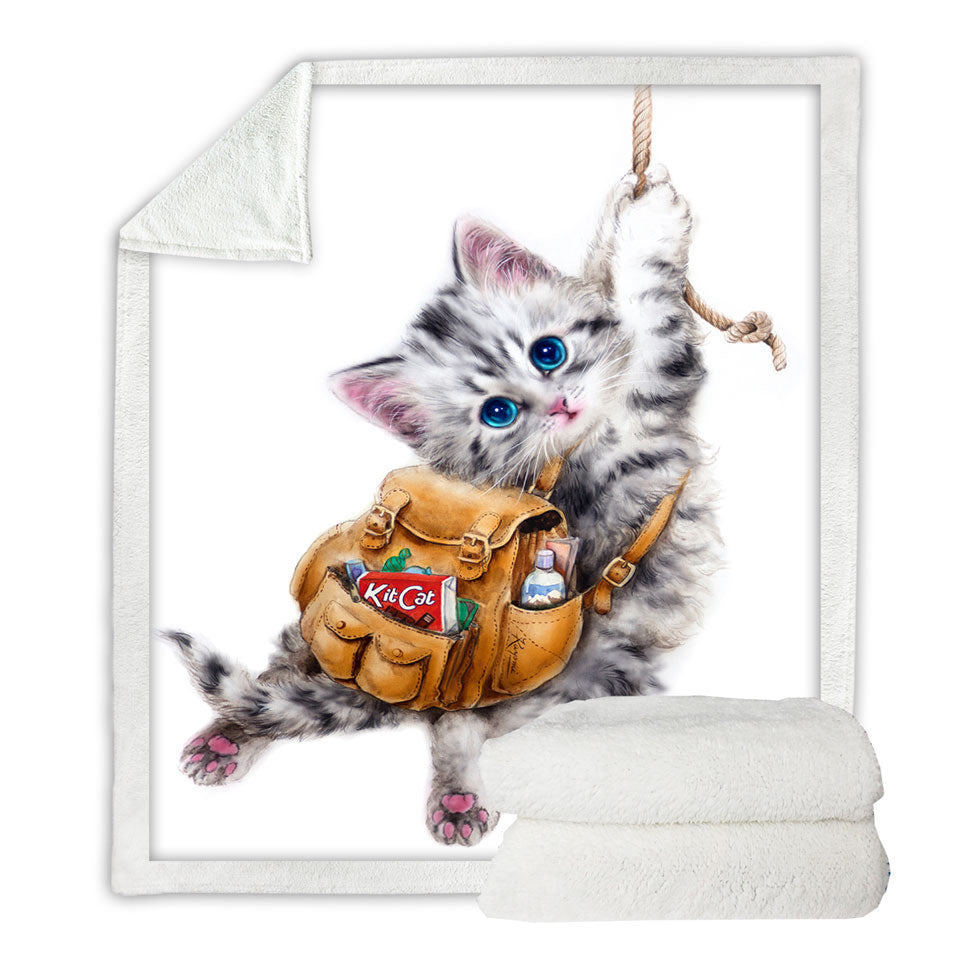 Lightweight Blankets Funny Cute Cats Designs Hang in There Kitten
