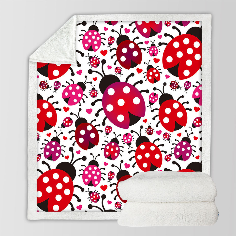 Little Hearts and Ladybugs Blankets