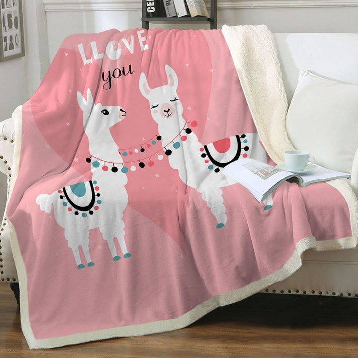 Llama Throw Blanket Llove You_ Cute Llamas Love