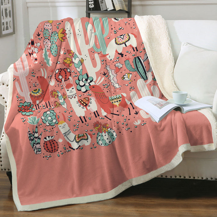 Llama Throws Cactuses and Llamas in South America