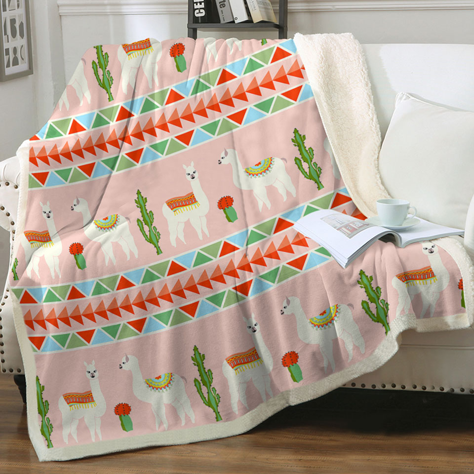 Llamas Cute Sherpa Blanket