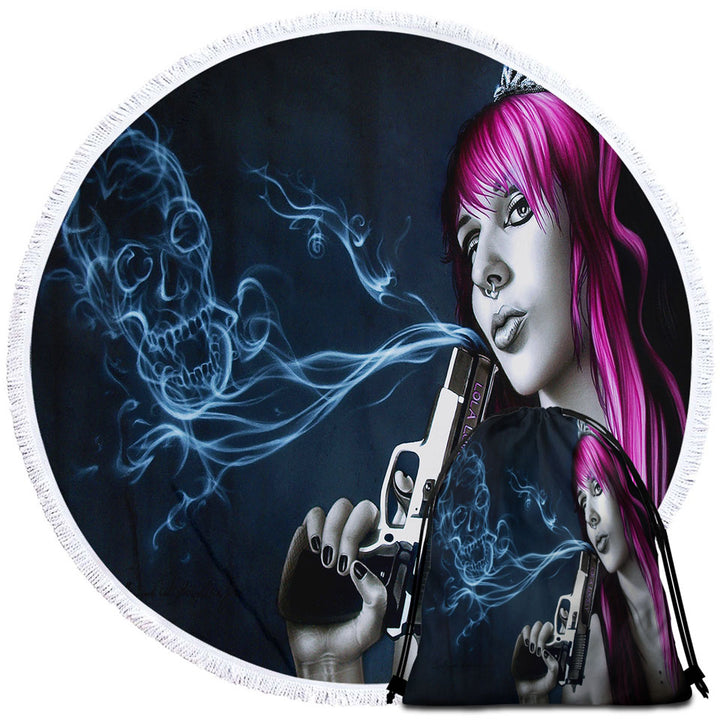 Lola Lovely Cool and Sexy Assassin Girl Beach Towels for Cool Girls