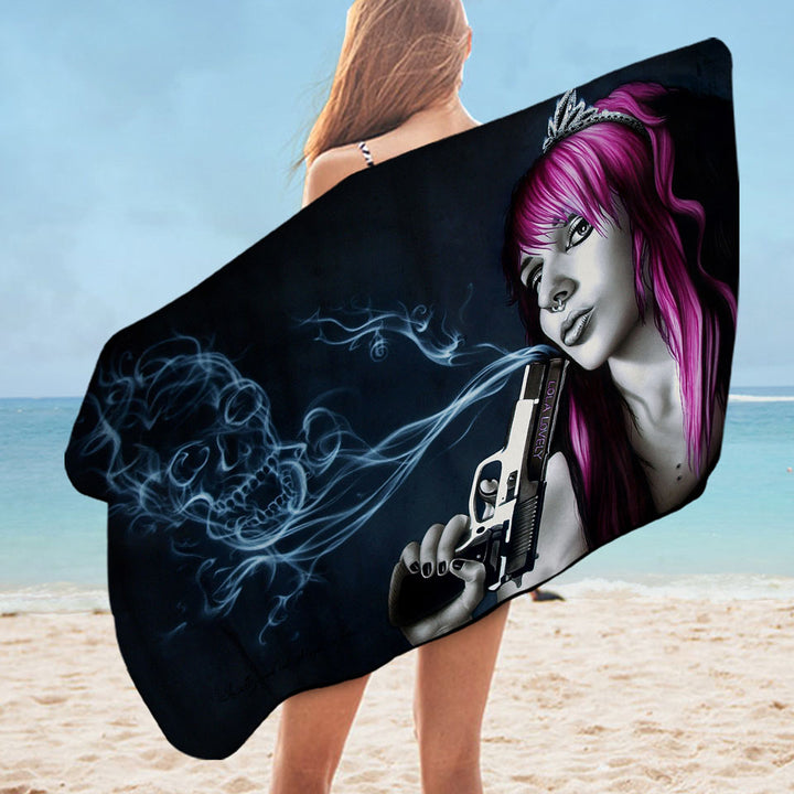 Lola Lovely Cool and Sexy Assassin Girl Beach Towels for Men