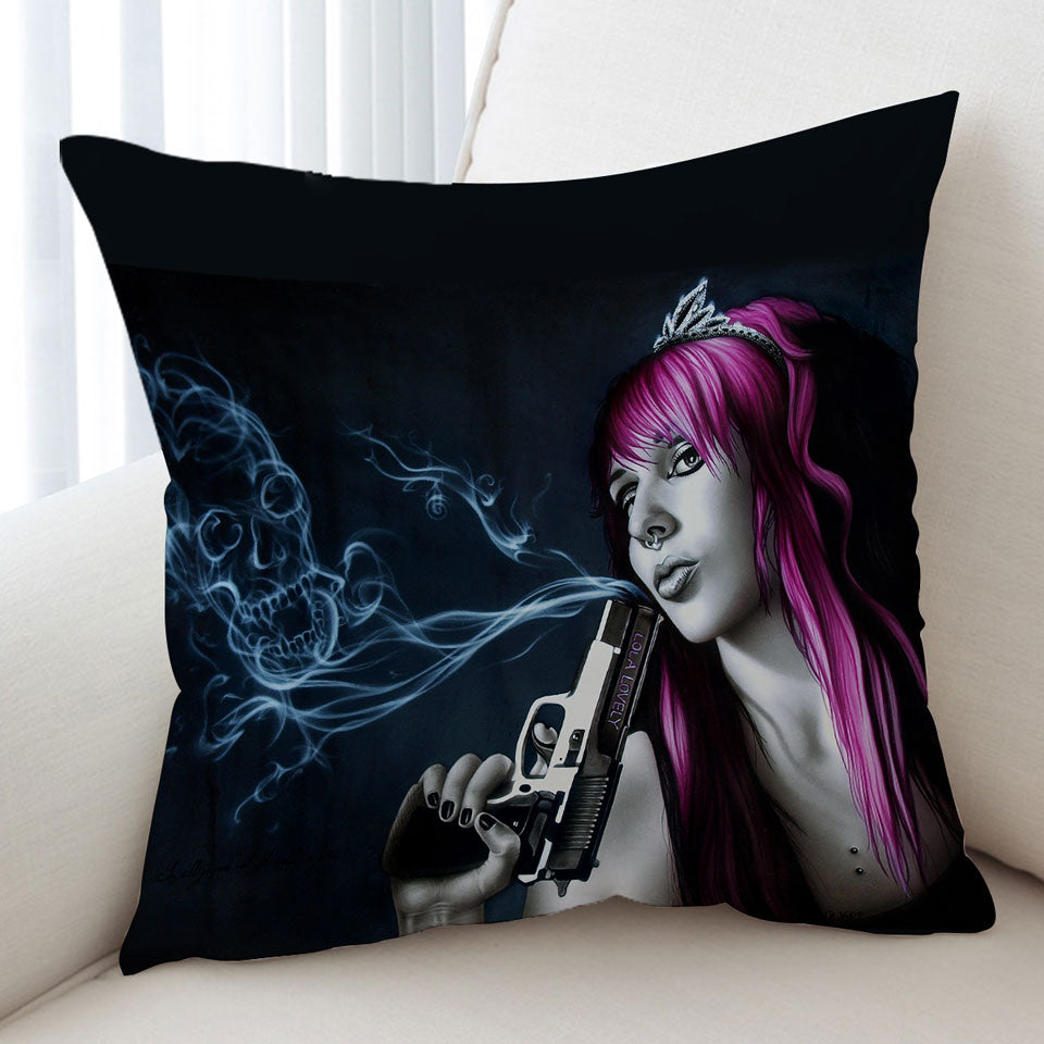 Lola Lovely Cool and Sexy Assassin Girl Cushion Cover