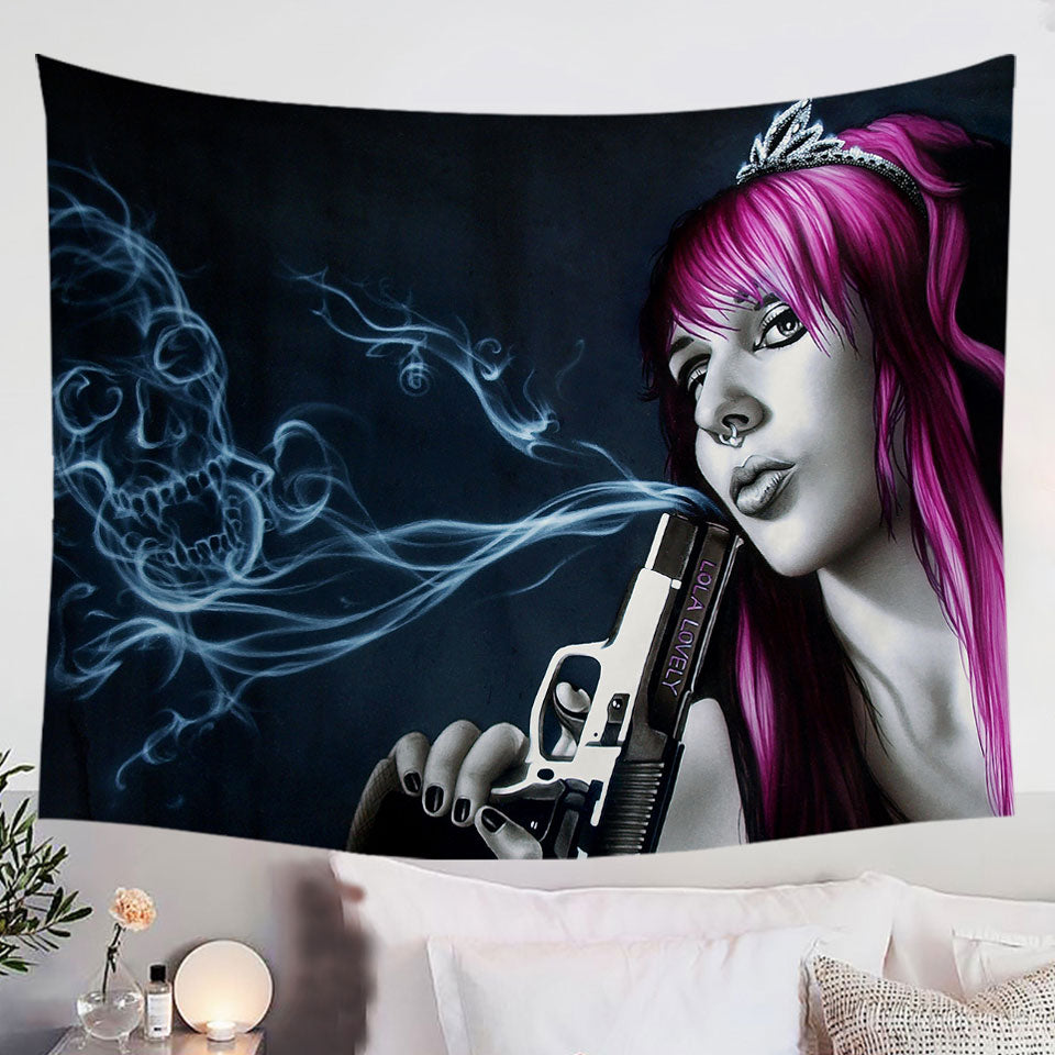 Lola-Lovely-Cool-and-Sexy-Assassin-Girl-Tapestry-for-Men