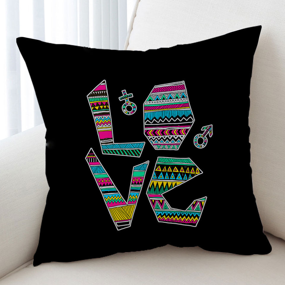 Love Multi Colored Throw Pillow