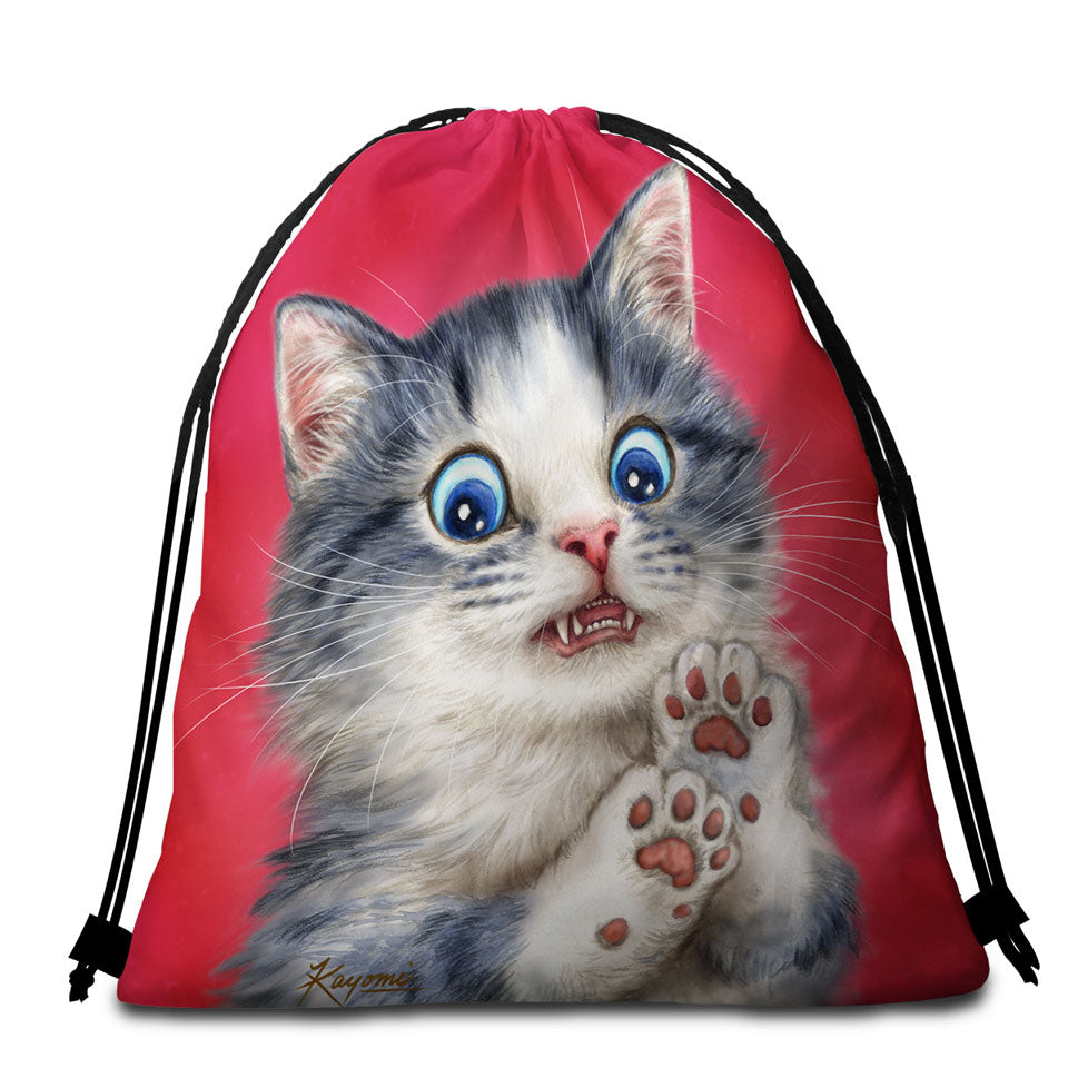 Lovely Beach Towels Near Me Baby Blue Eyes Scared Cat