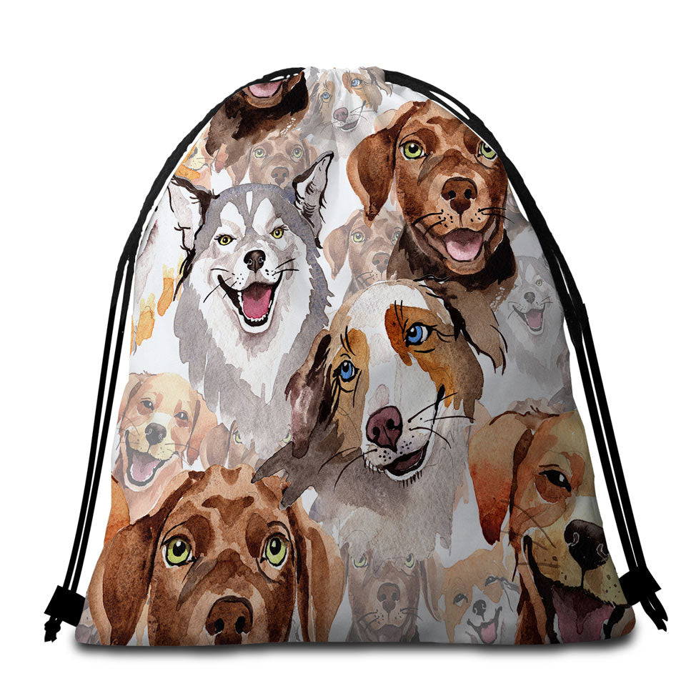 Lovely Dogs Beach Towel Bags