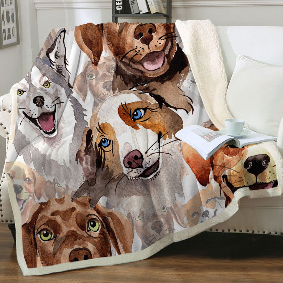 Lovely Dogs Throw Blanket