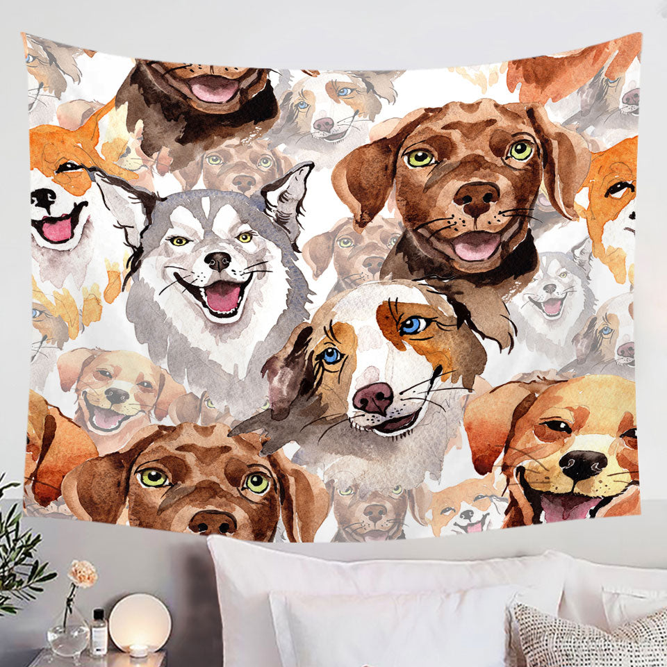 Lovely Dogs Wall Decor Tapestry