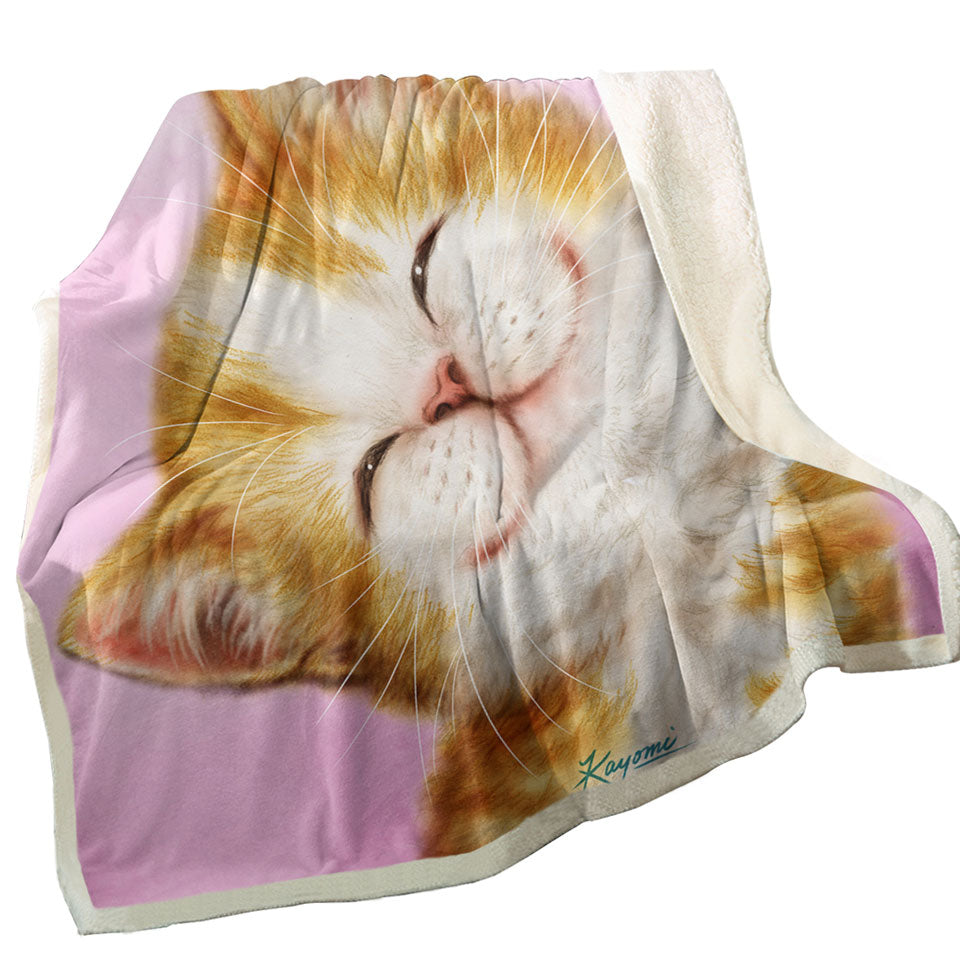 Lovely Sofa Blankets Smile on Adorable Ginger Kitten