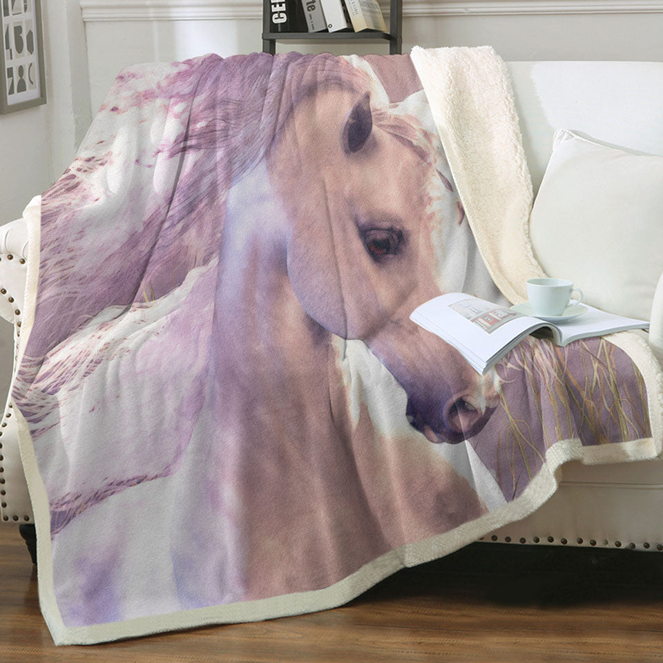 products/Lovely-White-Horse-Throws