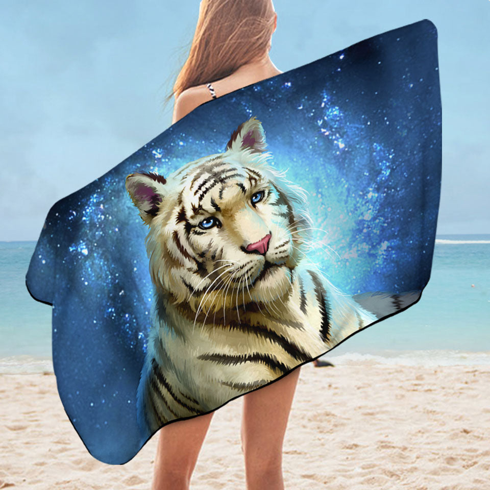 Lovely White Tiger Boys Beach Towels