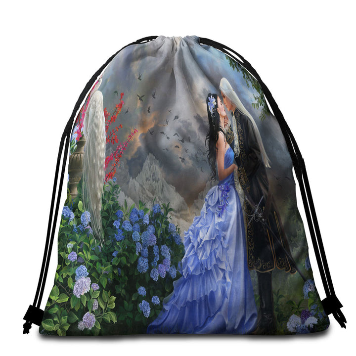 Lovers Fantasy Art Prince and Princess Beach Bags and Towels