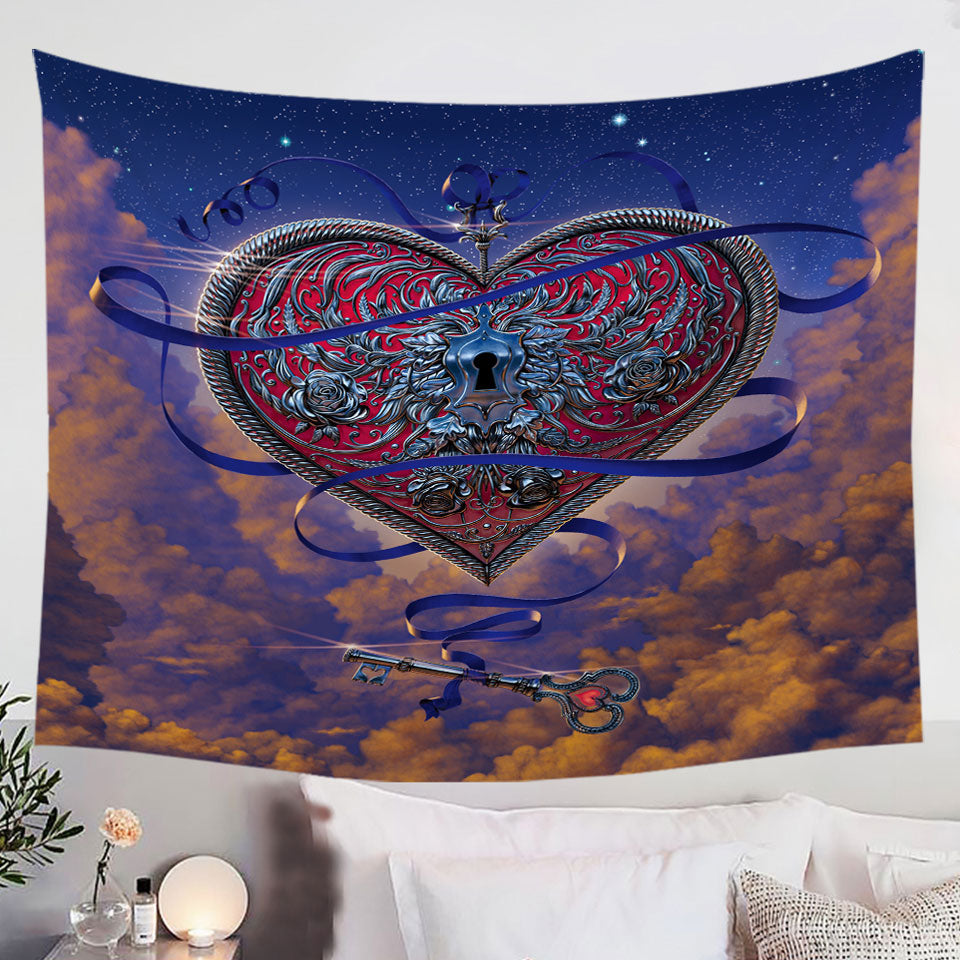 Lovers-Sky-Key-and-Heart-Tapestry