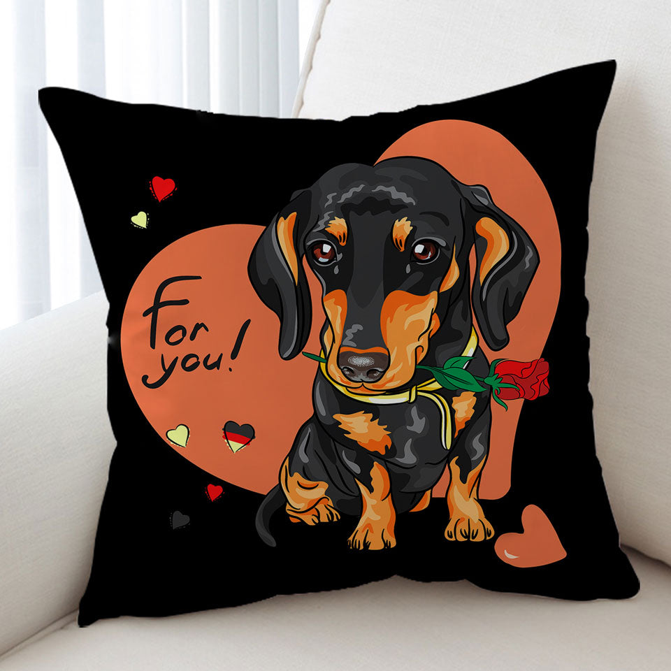 Loving Dachshund Dog Cushion