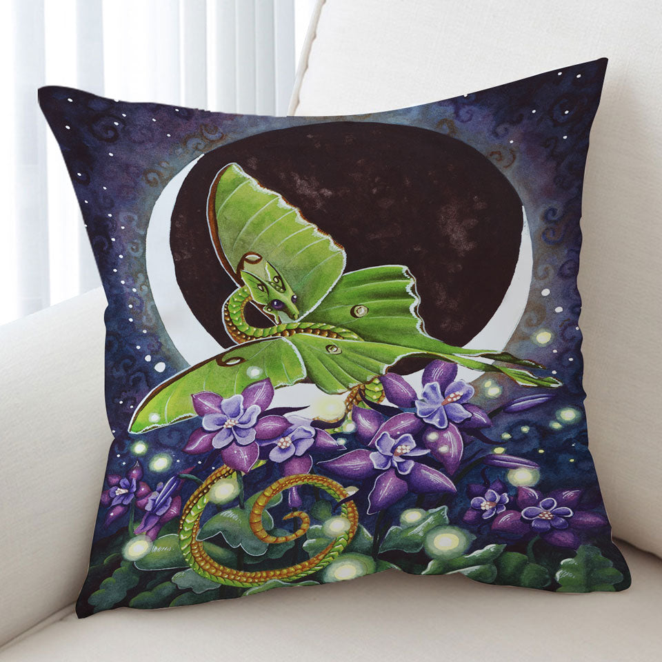 Luna Lights Dragon Flowers and the Moon Cushion