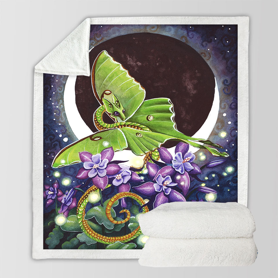 products/Luna-Lights-Dragon-Flowers-and-the-Moon-Sherpa-Blanket
