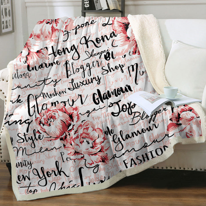 Luxury Glamour Roses Decorative Blankets