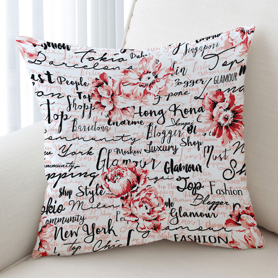 Luxury Glamour Roses Decorative Cushion