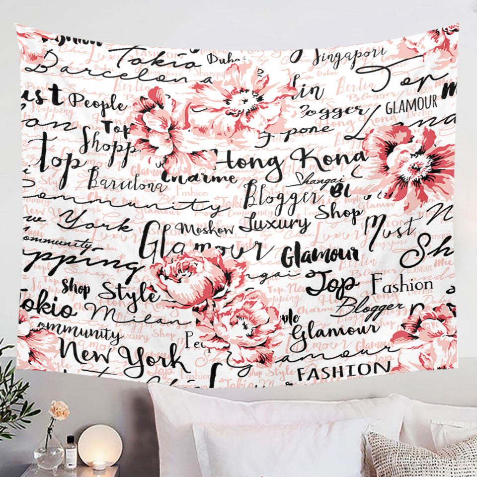 Luxury Wall Decor Tapestry with Glamour Roses